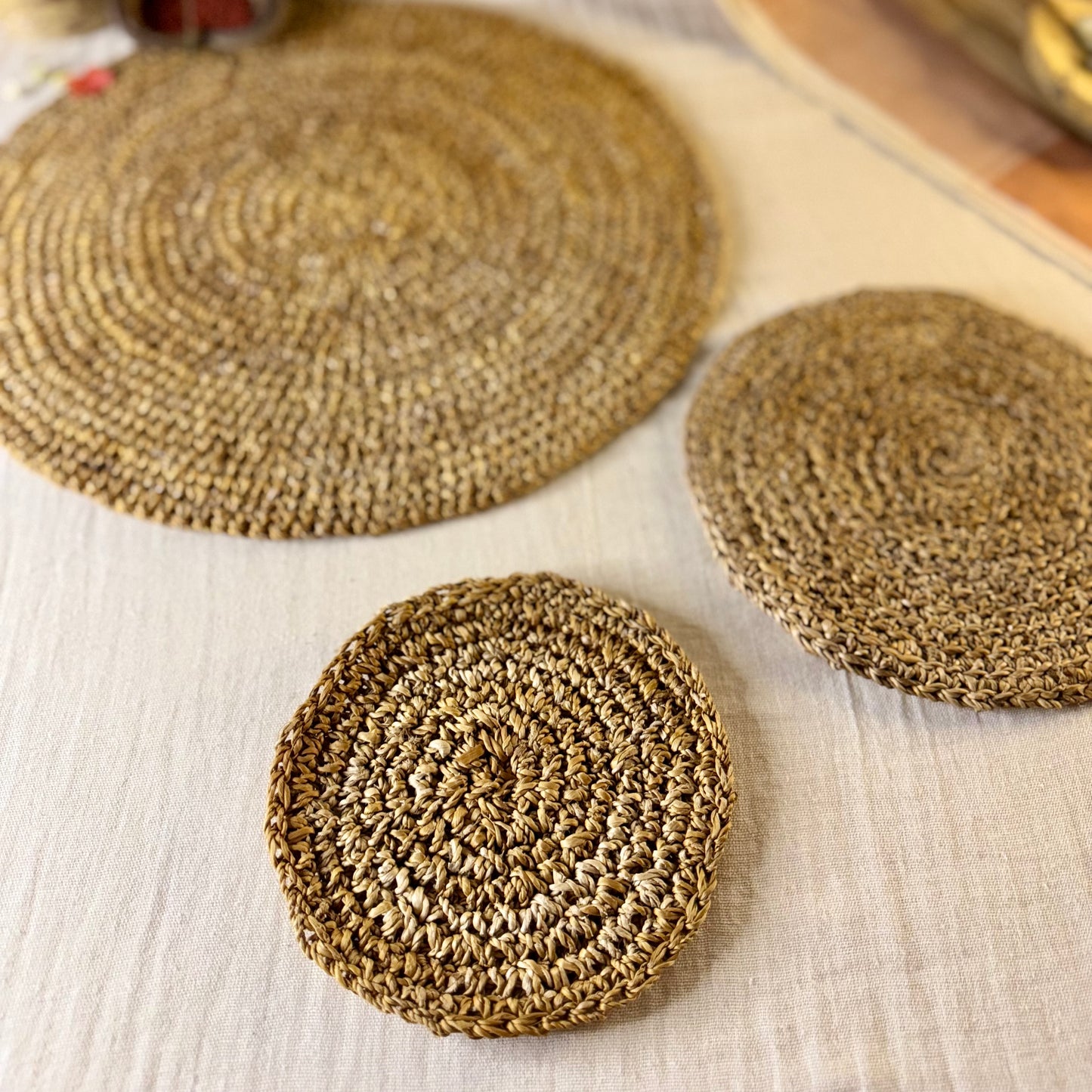 3 sizes banana fiber table mats