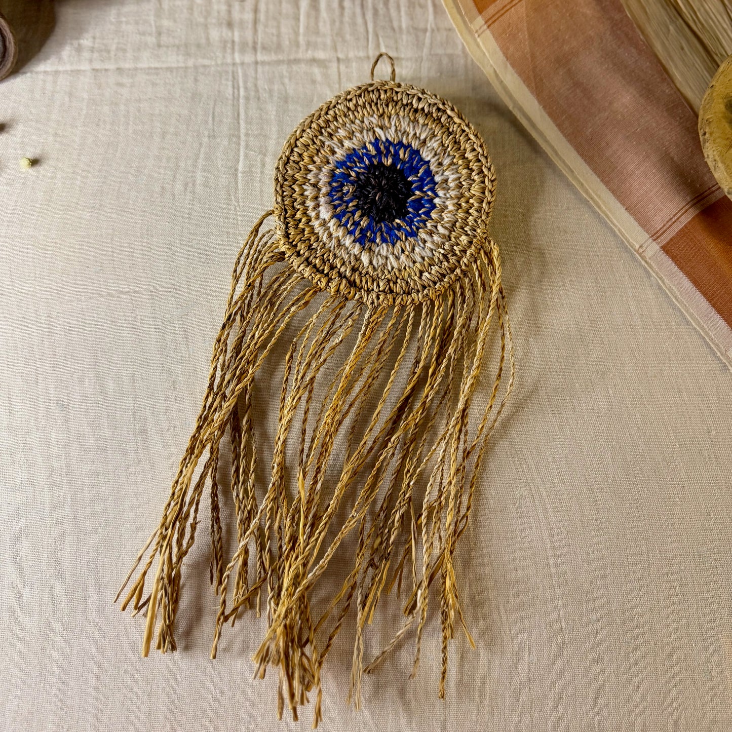 Banana Fiber Evil Eye Hanging Decor
