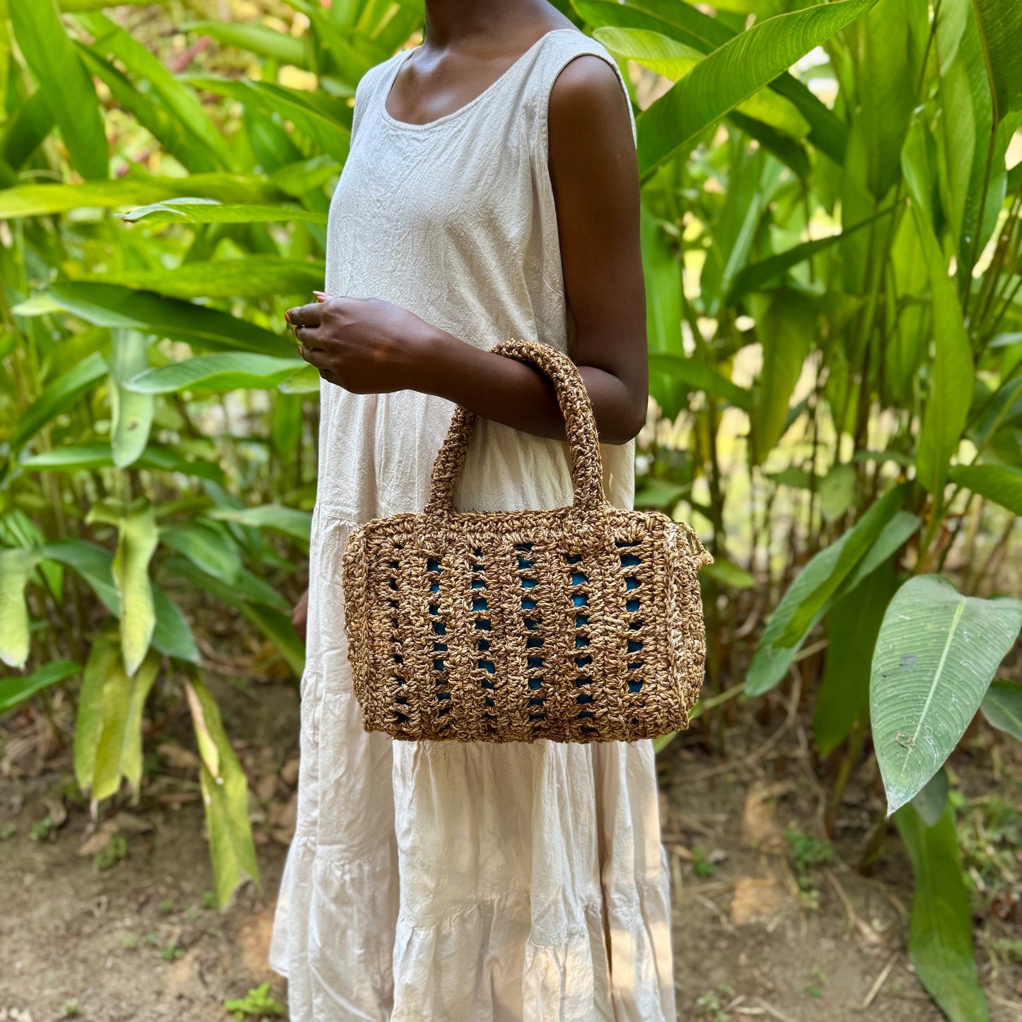 Jali handbag with model